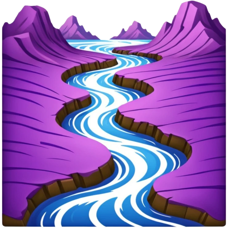 A choppy purple river with land on each side emoji
