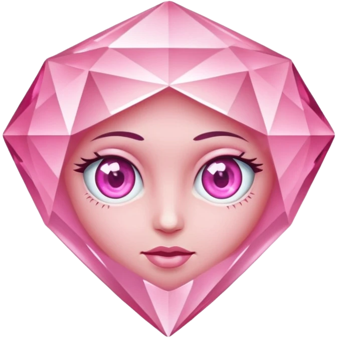 pink diamond with eyes but no face and beautiful emoji