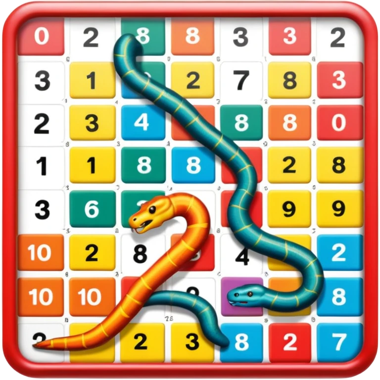 Rendering, hyperrealism, isolated, board game, Snakes and ladders emoji