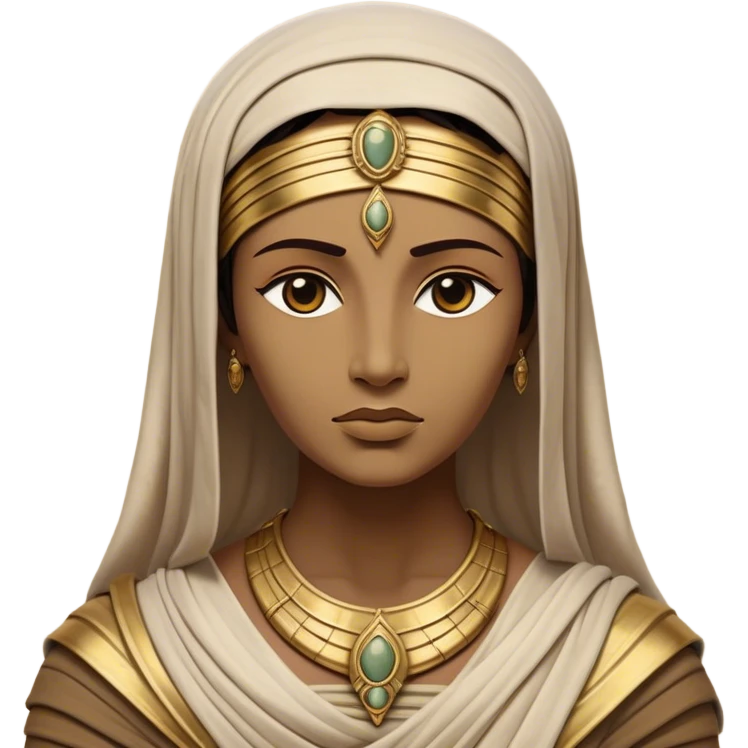 Cinematic Noble Mummy Portrait Emoji, Regal and timeless, with a meticulously wrapped, ancient form in muted earth tones accented by faded gold, exuding an air of forgotten majesty and solemn duty, simplified yet elegant with intricate bandage details, highly detailed and softly glowing, evoking the dignified mystery of an eternal sentinel guarding long-lost secrets! emoji