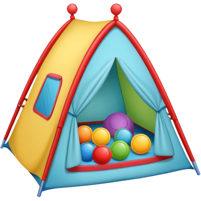 kids tent filled with toys emoji