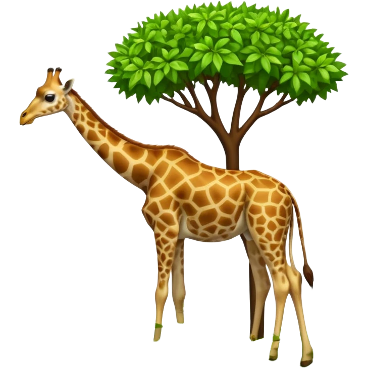 giraffe eating leaves from a tree emoji