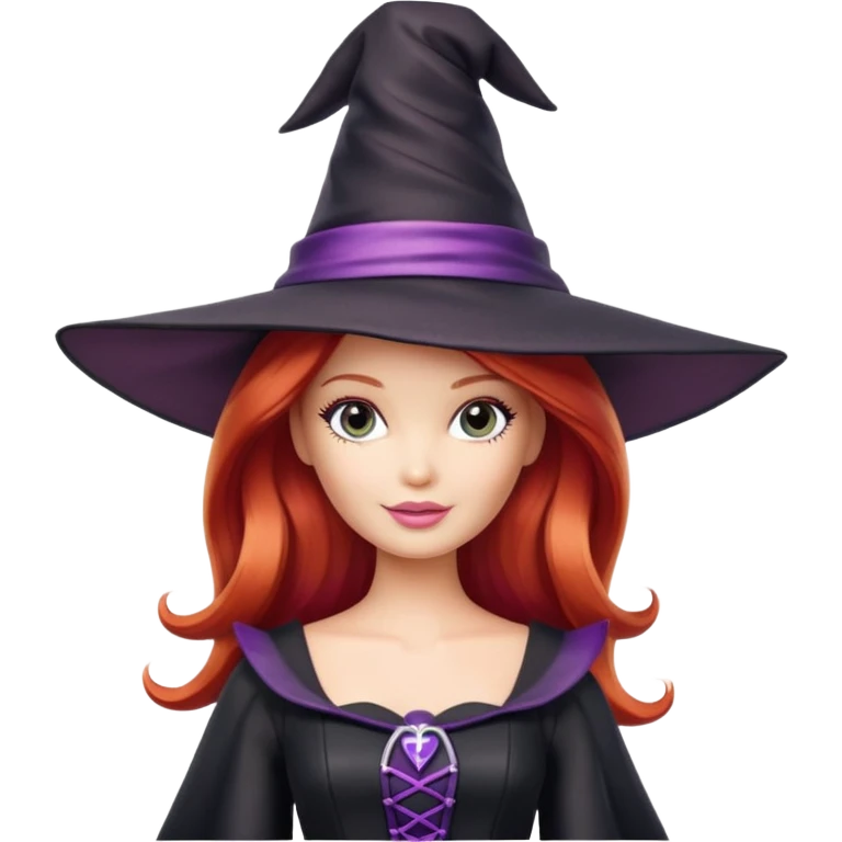 Witch Barbie girl red hair   emoji