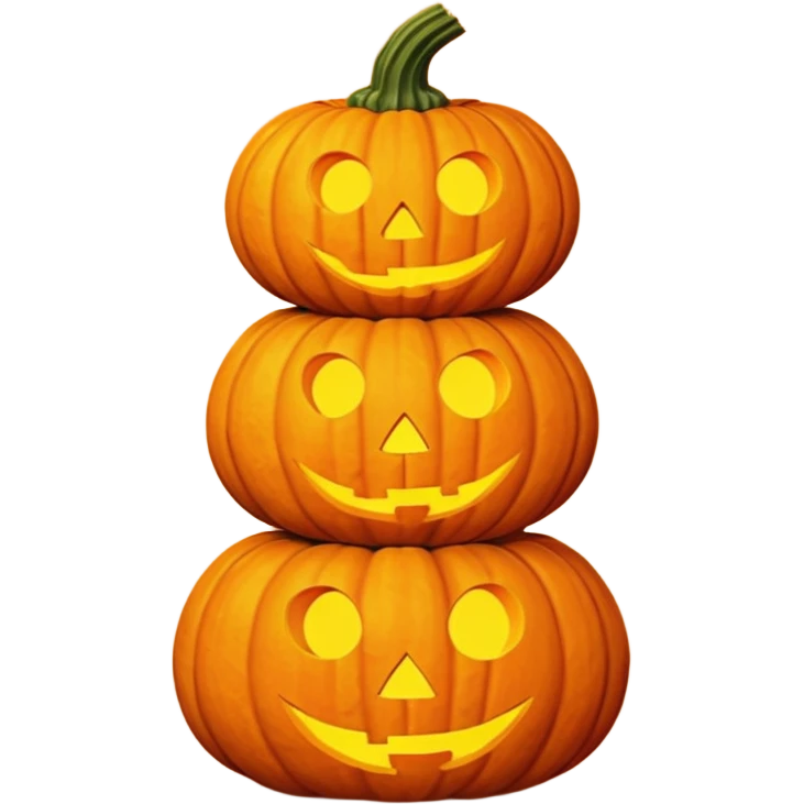 Pumpkin Stack – Three pumpkins stacked like a tower lantern emoji