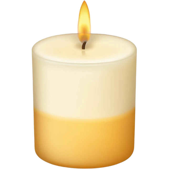 minimal flat emoji of a white or cream scented candle with three wicks, soft warm glow, clean vector style, elegant and modern, transparent background emoji