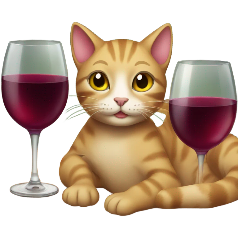 Cat drinking wine emoji