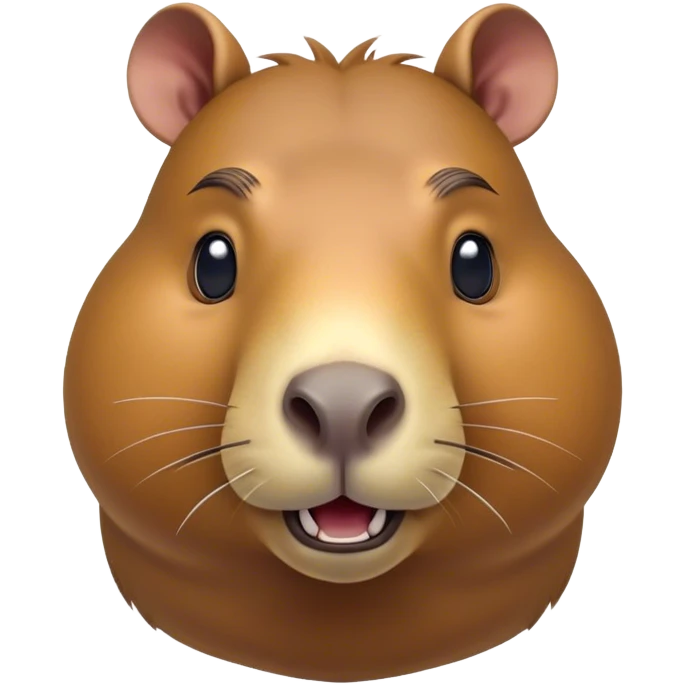 Cinematic Comical Capybara Portrait Emoji, Head tilted dramatically with an exaggeratedly shocked expression, featuring a robust, rotund build and a distinct capybara head with a broad snout and small ears, with wide, comically expressive eyes full of humorous disbelief, Simplified yet hilariously expressive features, highly detailed, glowing with a slightly sassy natural glow, high shine, dramatic yet playful, stylized with an air of quirky charm, soft glowing outline, capturing the essence of a meme-worthy capybara that looks ready to side-eye its way into viral fame! emoji