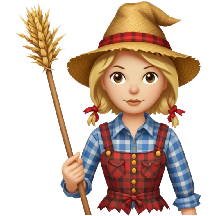 female Scarecrow on stick emoji