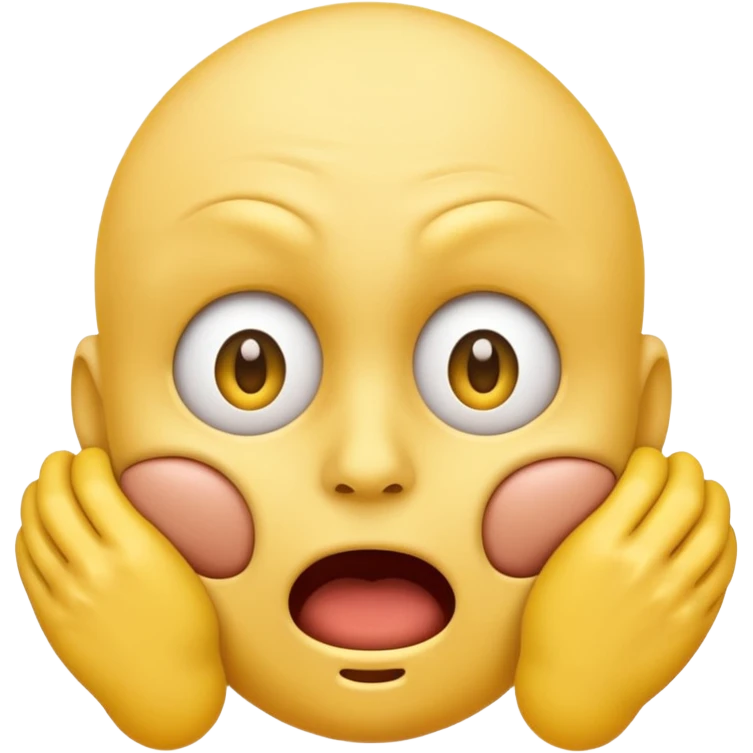 Yellow face emoji strangling itself emoji