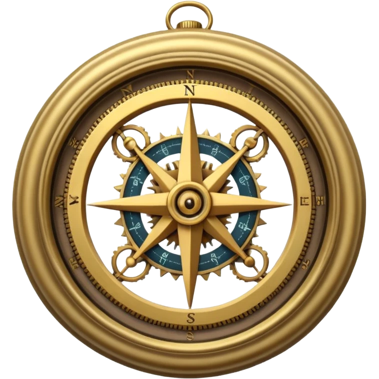 vintage compass with exposed gears emoji