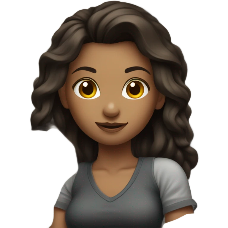 Beautiful tattooed woman dark brown hair climbing rocks emoji