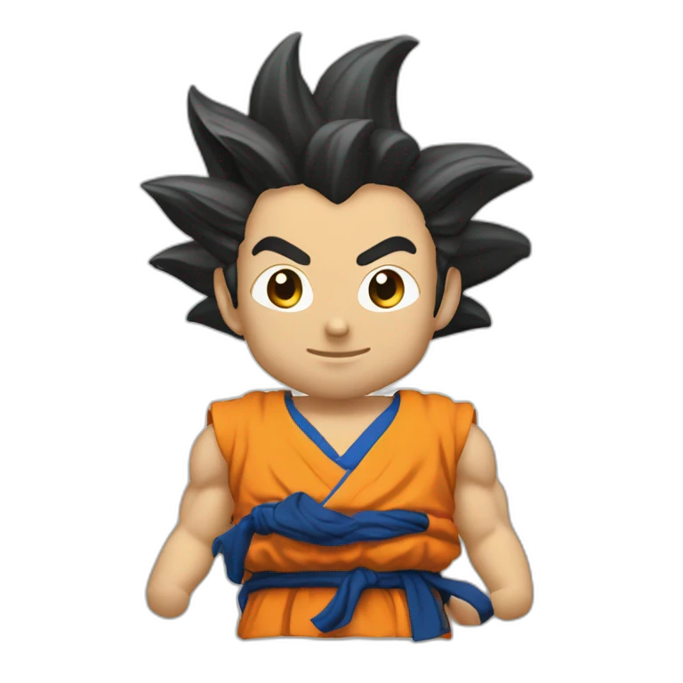 Gokuqui pointe du doigt en rigolant emoji