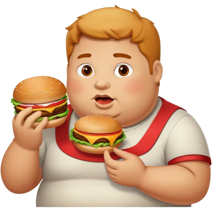 Fat person eating burger emoji