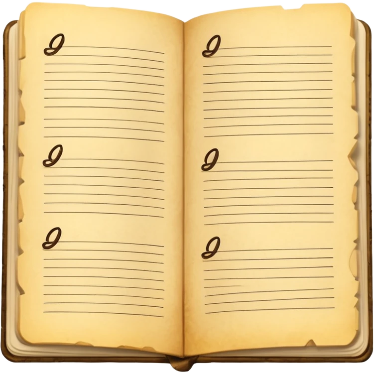 writter Script – bound pages with notes emoji