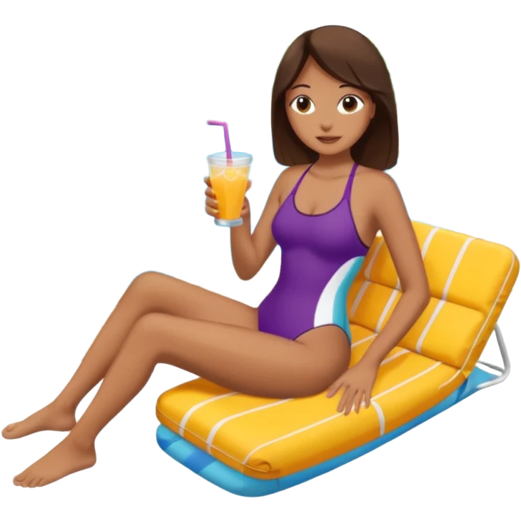 On holiday next to pool ￼ emoji
