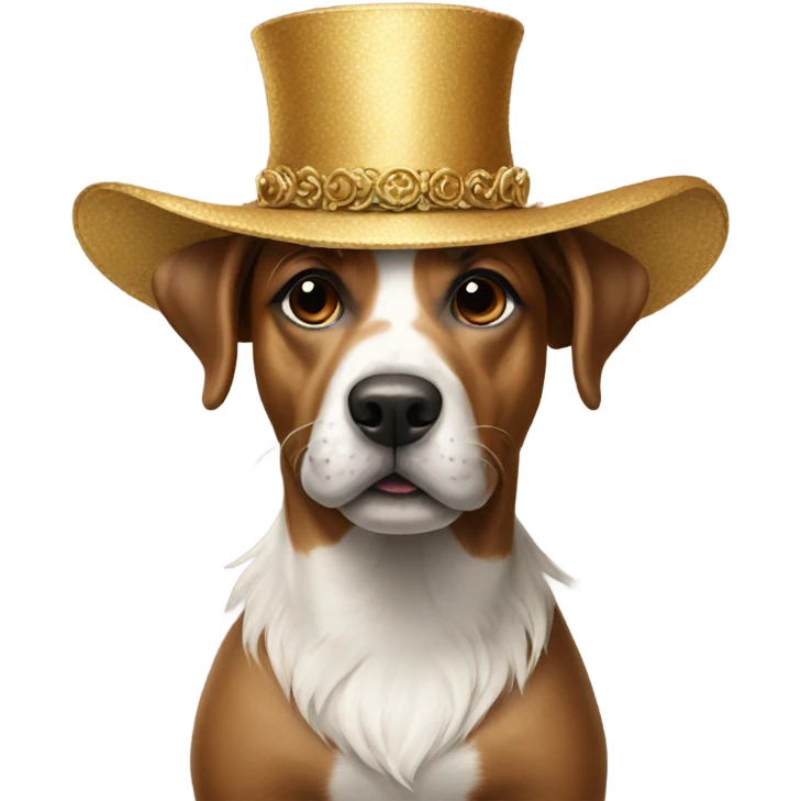 Dog in a fancy hat emoji