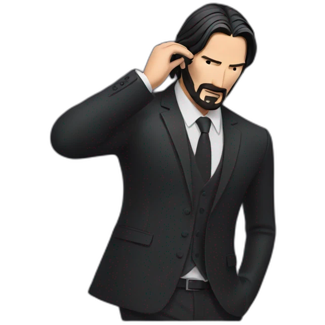 John Wick brushing his hair emoji