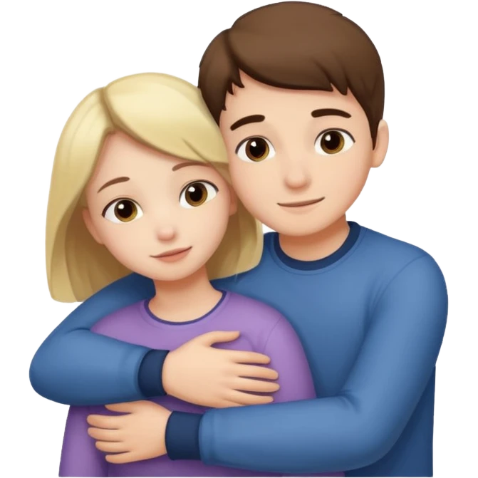 Girl hugging boy from behind emoji