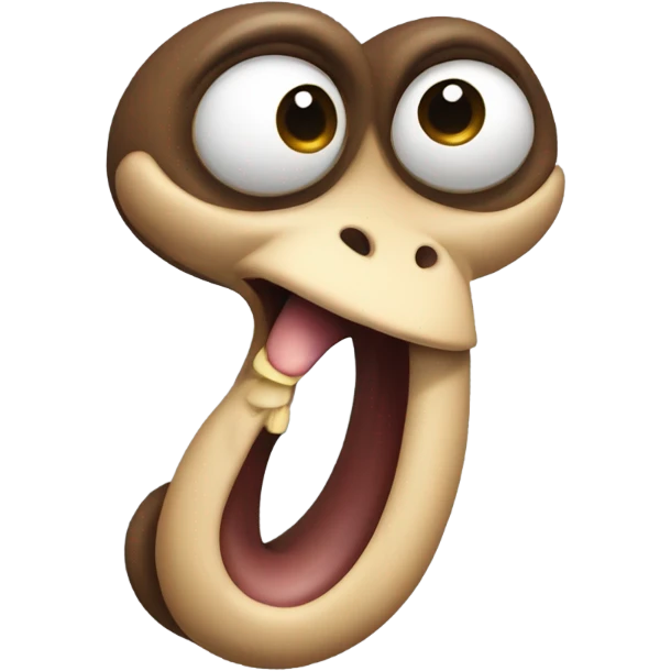 worm with the face of a monkey or an ape emoji