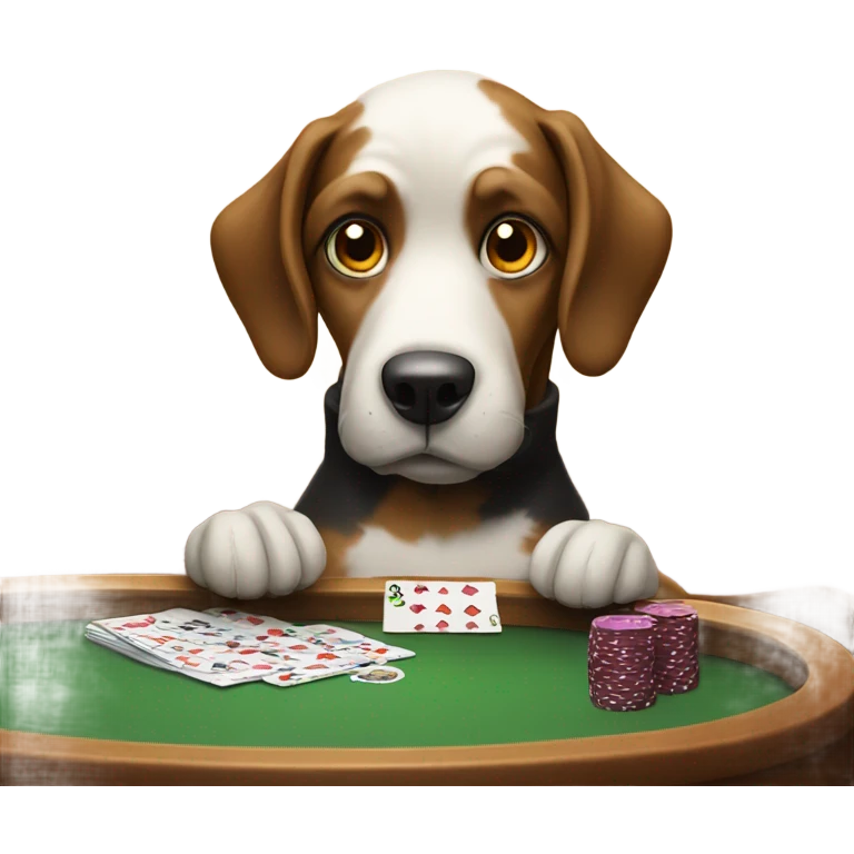 Dog playing poker emoji
