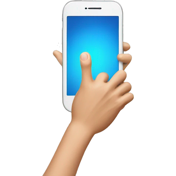 phone with a hand reaching through the screen emoji