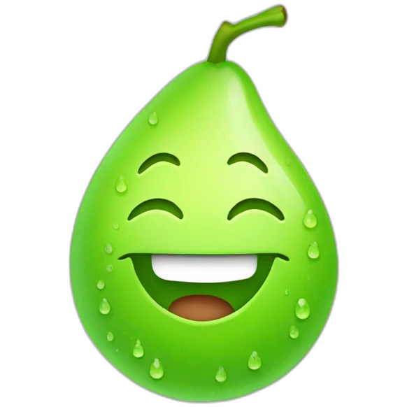 limegreen-waterdrop-with-smiling-mouth emoji