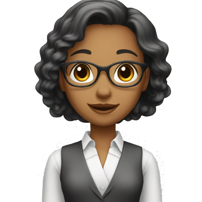 A young girl,Wear professional attire，Welcome gestures emoji