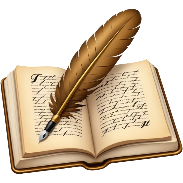 A giant quill writing in a book emoji