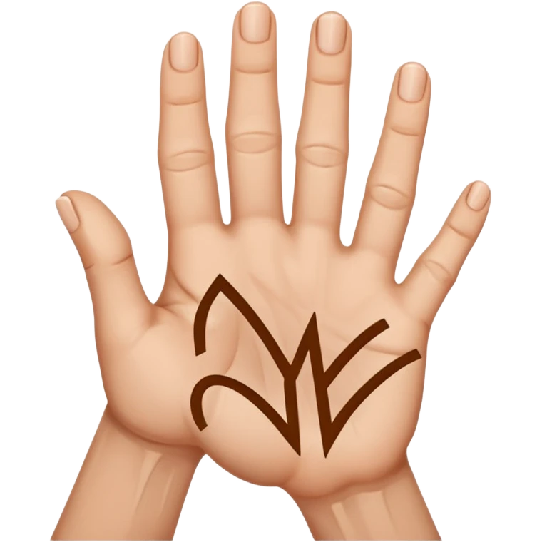 Create downwards facing hand gesture fingers shaped in letter M emoji