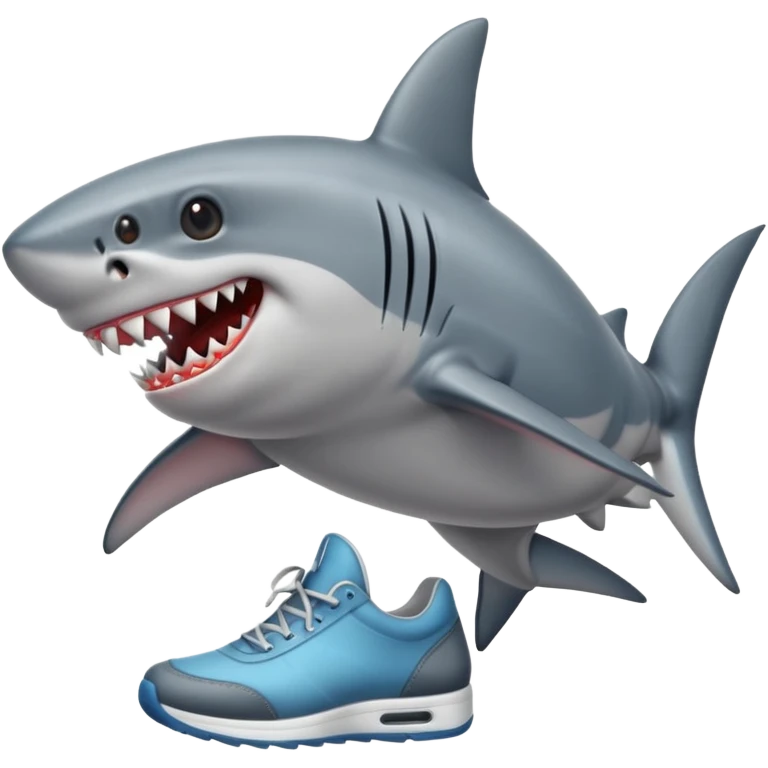 Shark with shoes emoji