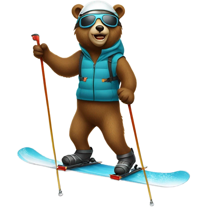 Bear on ski emoji