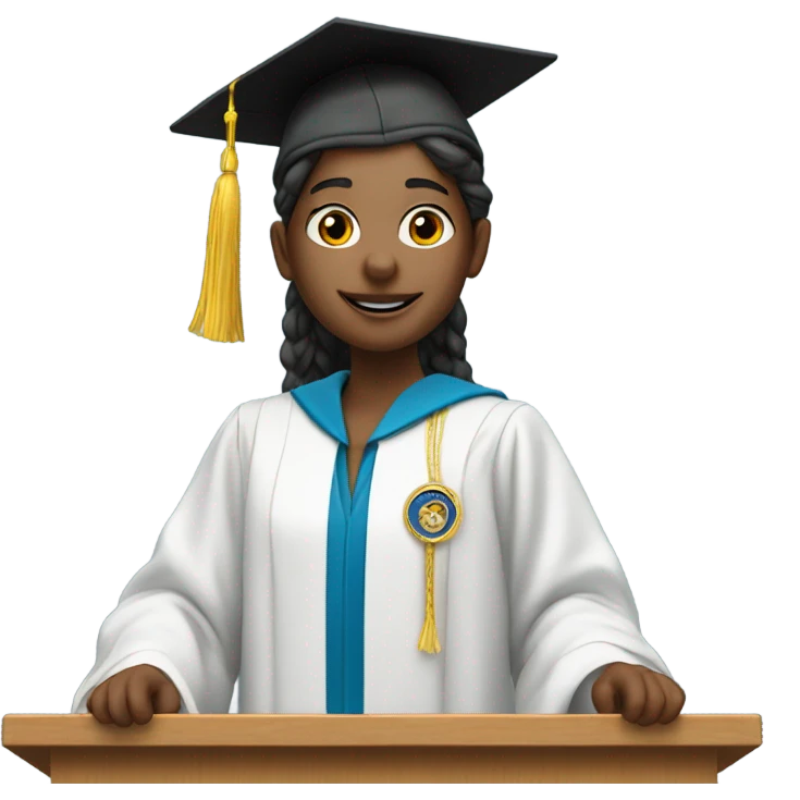 Valedictorian on podium  emoji