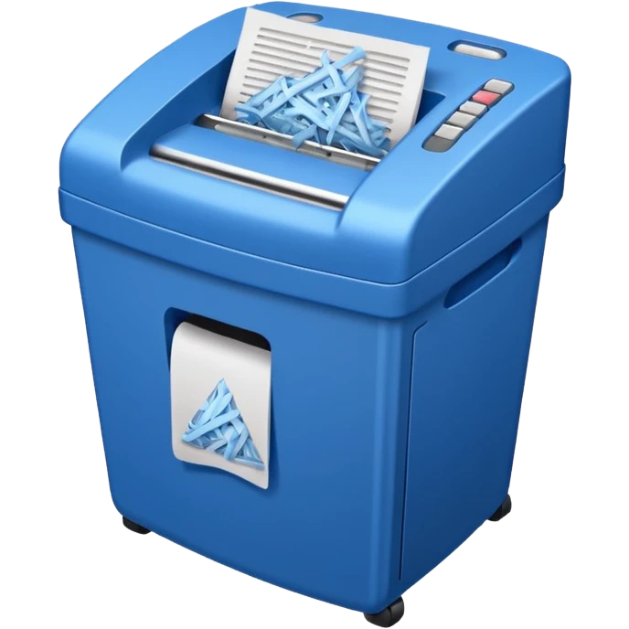 blue paper shredder with papers emoji