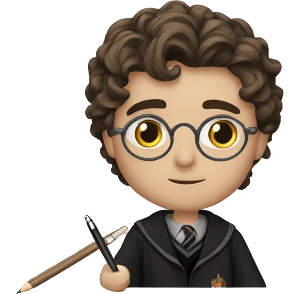 Harry potter using a pen emoji