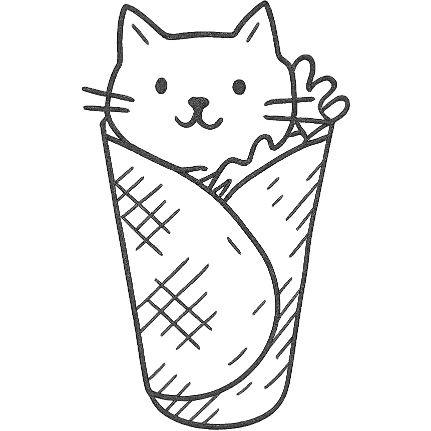 cat in shawarma emoji