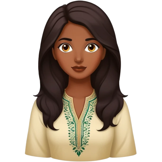 Gorgeous dark Pakistani lady lushes hair out  emoji
