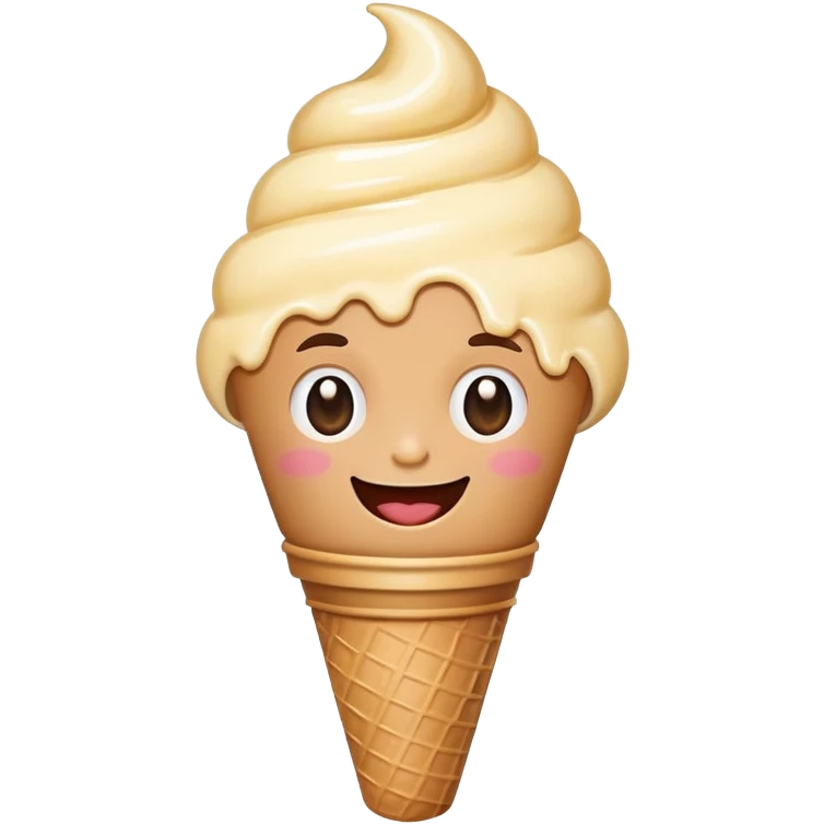 Happy face with a ice cream  emoji