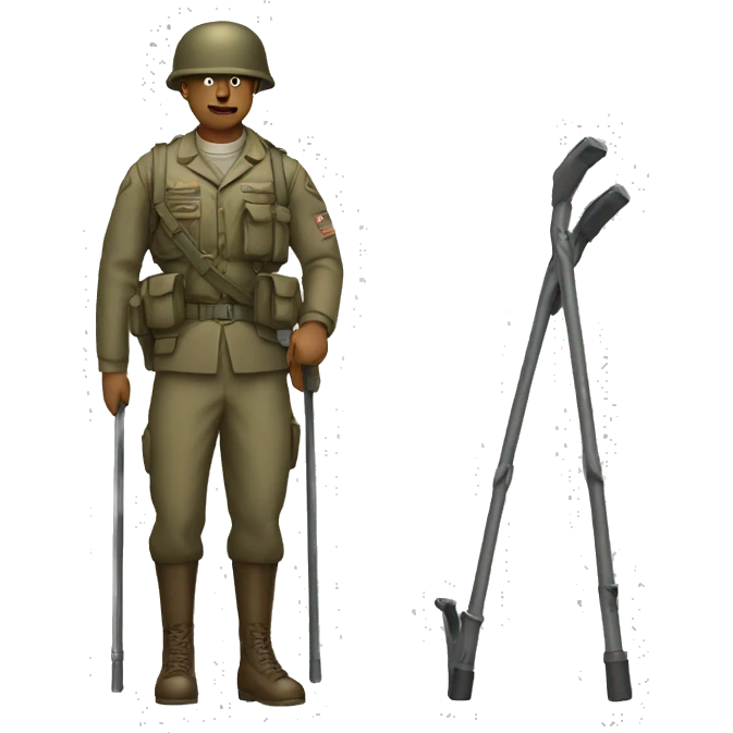 soldier with a crutch emoji