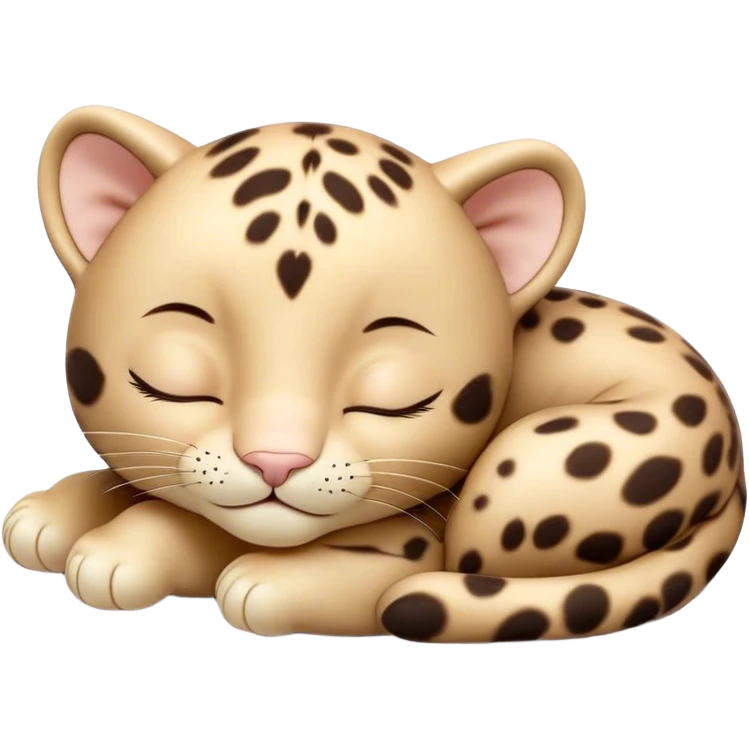 Meme-Worthy cute Sleeping Baby Panther Portrait Emoji, Head resting peacefully with a contented smile, showcasing a luxuriously soft, compact form and eyes gently closed in serene slumber, Simplified yet comically adorable features, highly detailed, glowing with a soft, drowsy glow, high shine, relaxed and utterly lovable, stylized with an air of playful laziness, bright and heartwarming, soft glowing outline, capturing the essence of a sleeping baby panther that feels destined to become the next viral icon of adorable rest! emoji