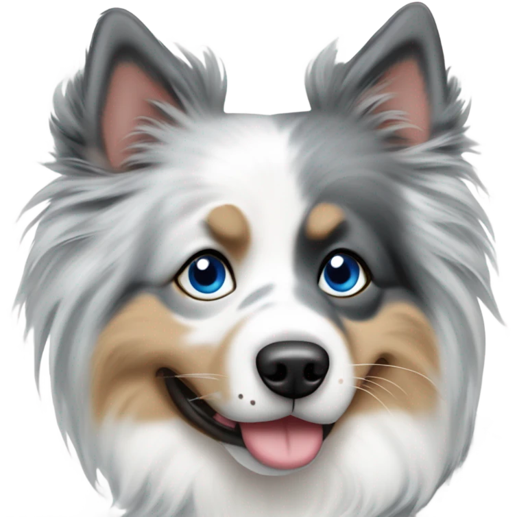Blue Merle spitz nain with a One blue eye emoji