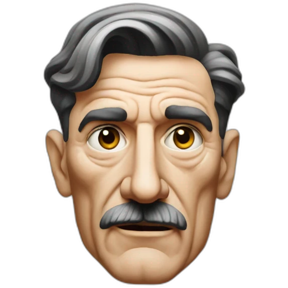 George Orwell tattooed face emoji