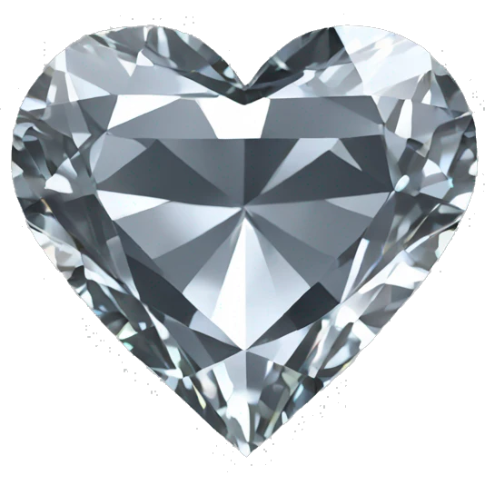 Heart shaped 56-carat gray diamond emoji