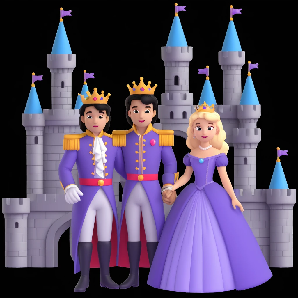 prince and princess disny dress close up photo in castle emoji