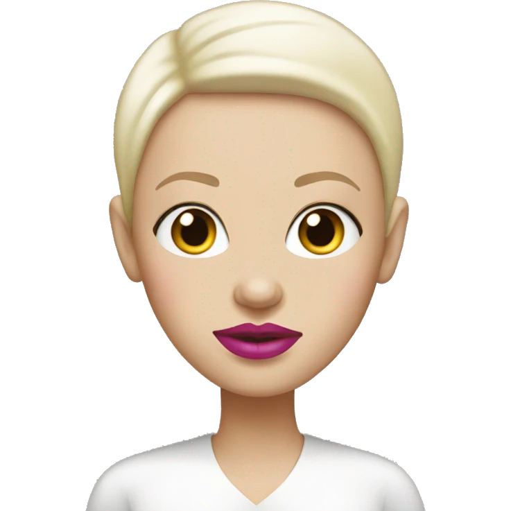 Bald white women with pink big lips emoji