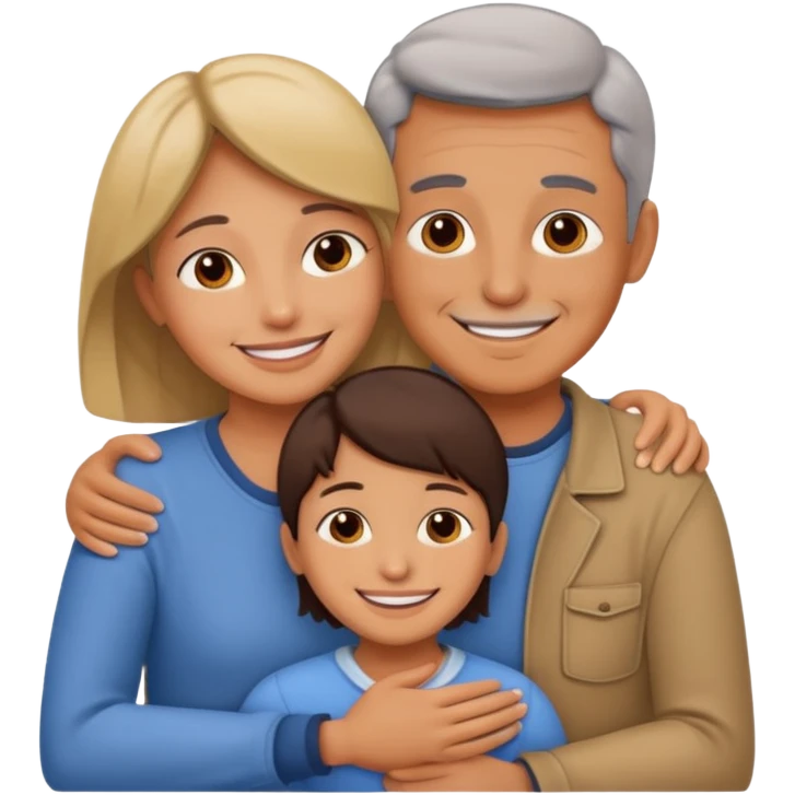 emoji de abrazar a papa y mama emoji
