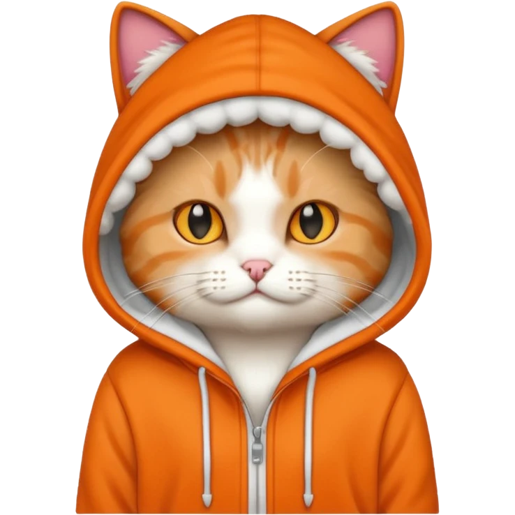 Cat weaaring a hoodie emoji