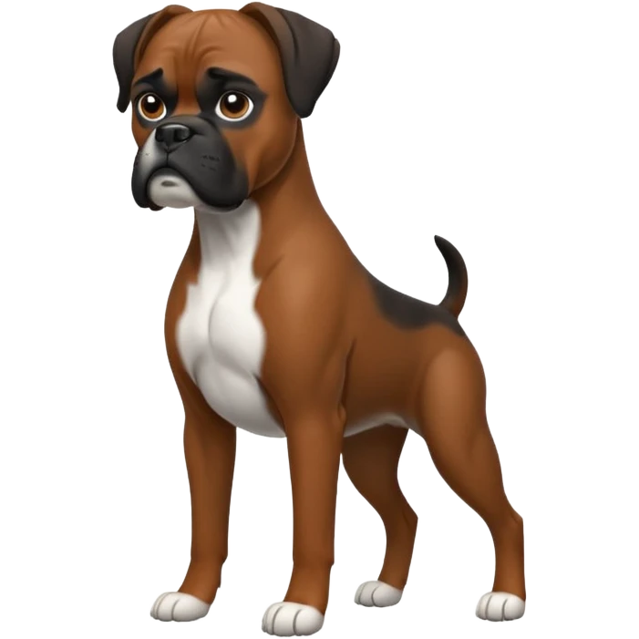 black boxer dog emoji