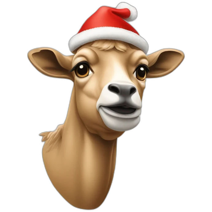 Chameau avec un bonnet de Noël  emoji