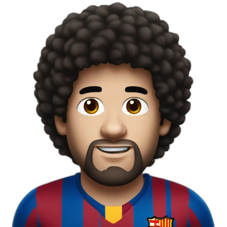 Messi with afro hair emoji