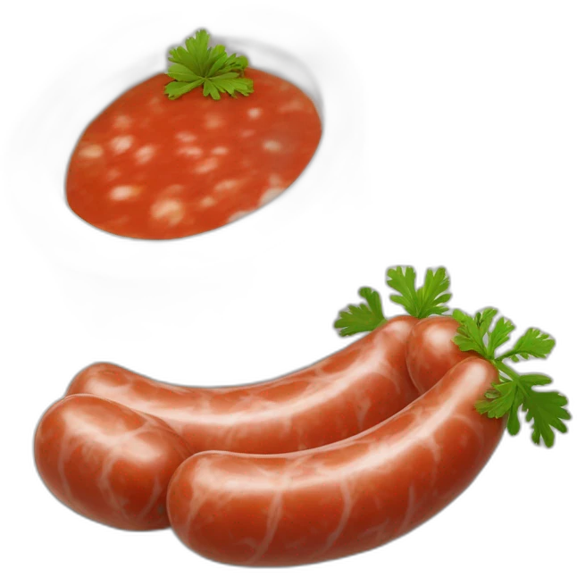 Plein de rondelles de saucisse mélanger à de la sauce tomate sur du riz blanc dans un petit bol emoji